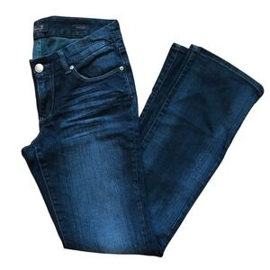 Seven7 Bootcut Jeans Women's Size 6 Blue Dark Wash Embroidered Pockets Stretch